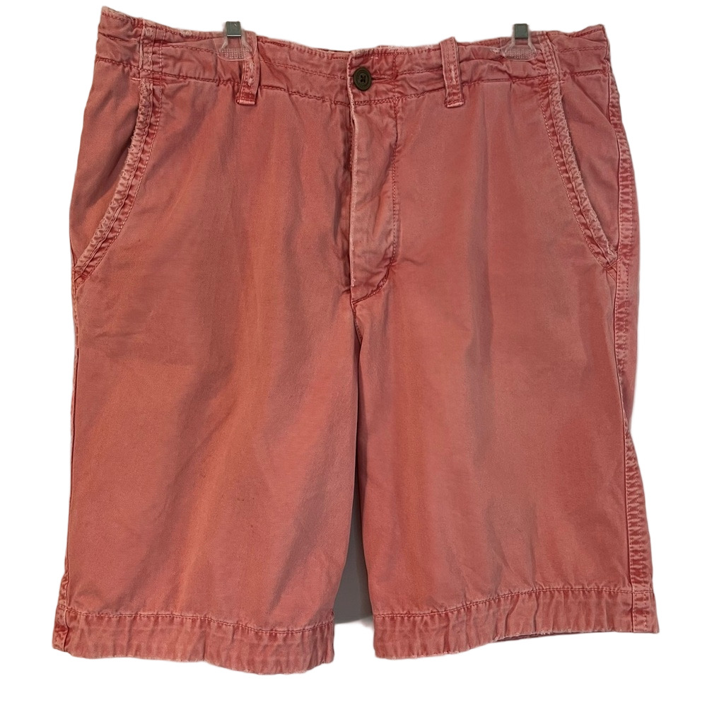 Abercrombie & Fitch Y2K Mens Pink Salmon Shorts 36 Distressed Baggy Skater Prep